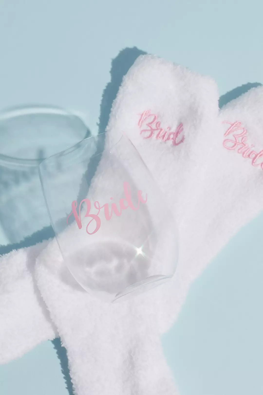 Bride Wine Glass and Fuzzy Socks Gift Set Image 2