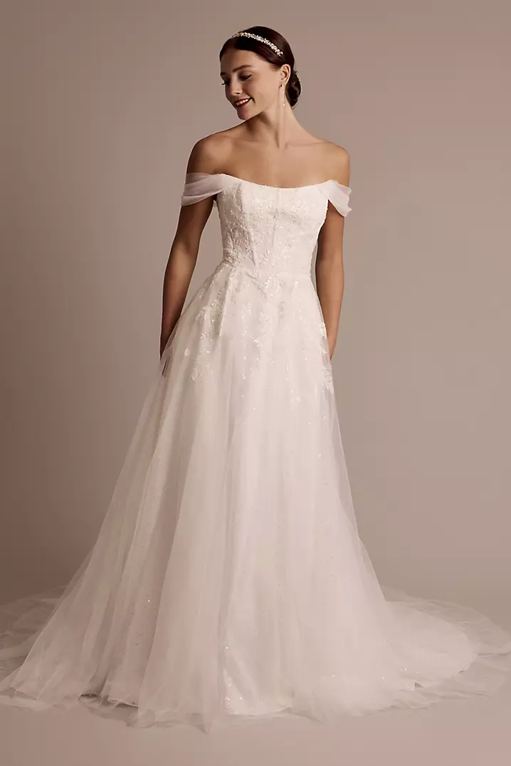 Lace Appliques A Line Off The Shoulder Wedding Dress Lace Appliques A Line Off The Shoulder Wedding Dress