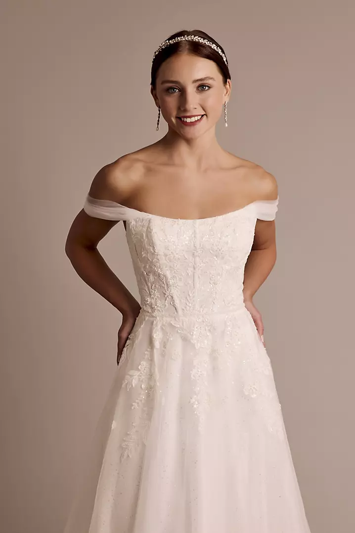 Lace Appliques A Line Off The Shoulder Wedding Dress Lace Appliques A Line Off The Shoulder Wedding Dress