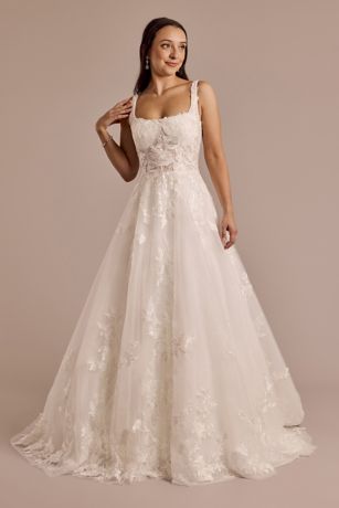 Lace Applique Tank Strap Ball Gown David's Bridal