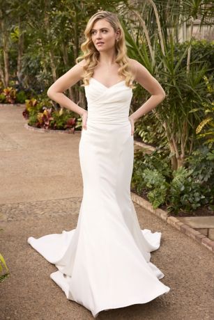 Stretch Satin Basque Waist Mermaid Wedding Dress