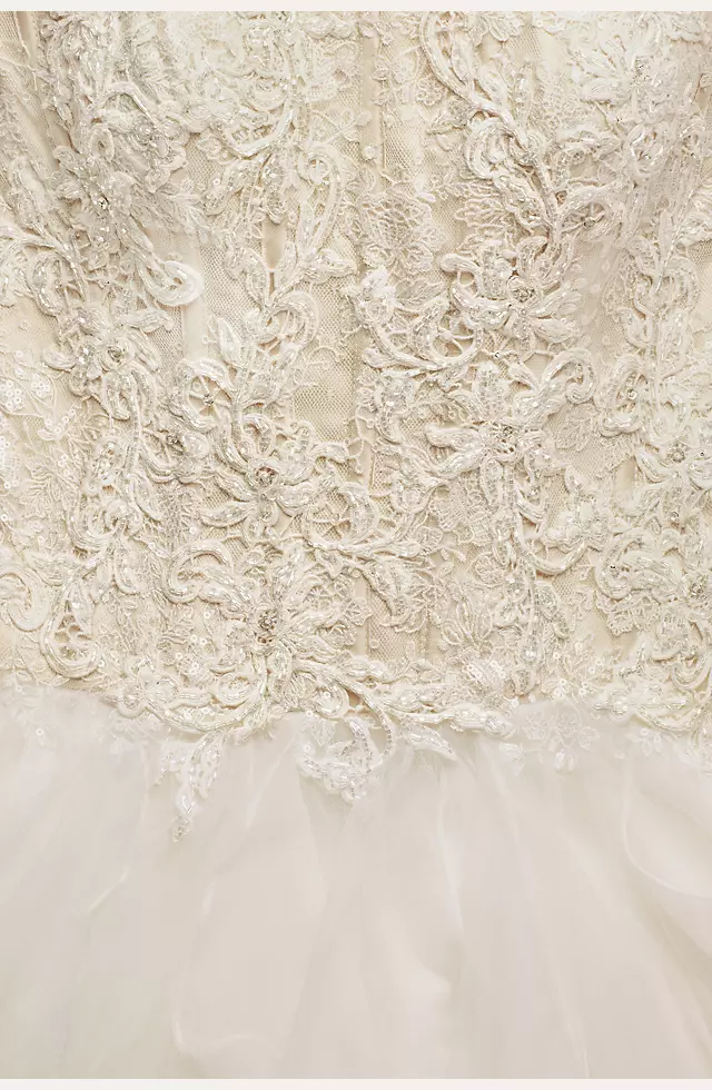 Petite Organza Ruffle Skirt Wedding Dress Image 4