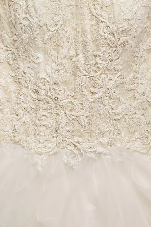Petite Organza Ruffle Skirt Wedding Dress Image 4
