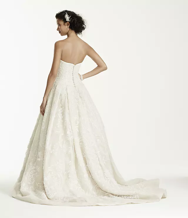 As-Is Beaded Lace Tulle Wedding Dress Image 2