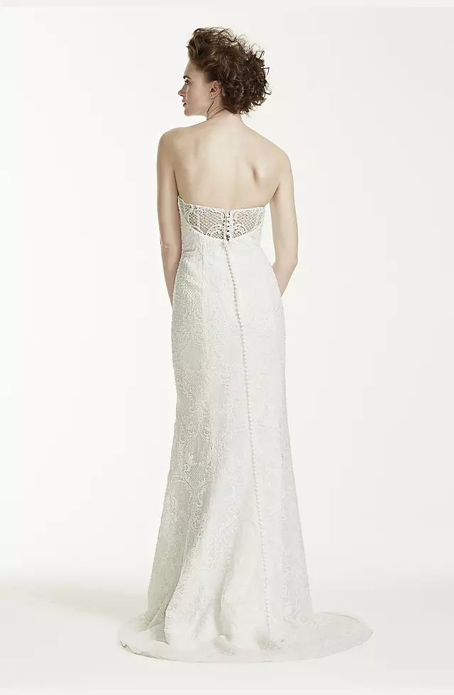 Oleg Cassini Lace Wedding Dress with Pearl Beads Image 2
