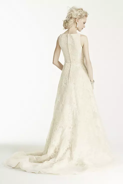 Oleg Cassini Tank Tulle Wedding Dress with Lace  Image 2