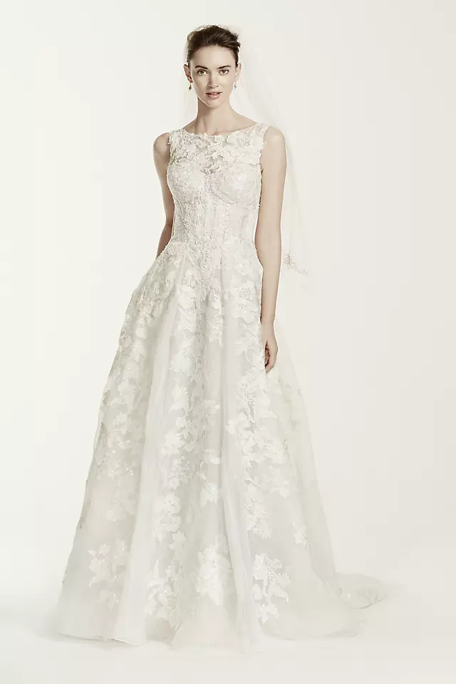 As-Is High Neck Tank Lace Wedding Dress  Image