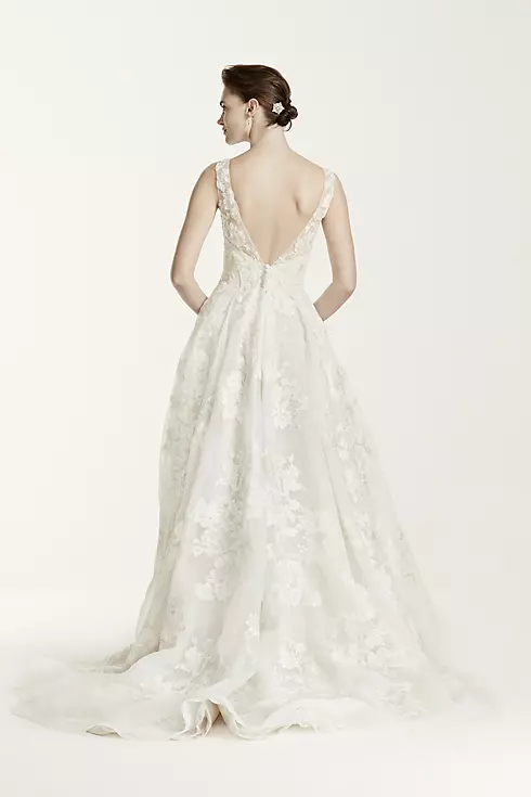 Oleg Cassini High Neck Tank Lace Wedding Dress  Image 2