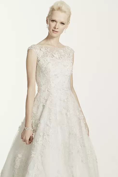 Oleg Cassini Wedding Dress with Flowers and Lace Image 5