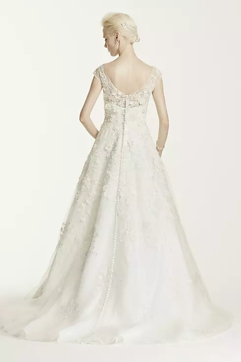 Oleg Cassini Wedding Dress with Flowers and Lace Image 2