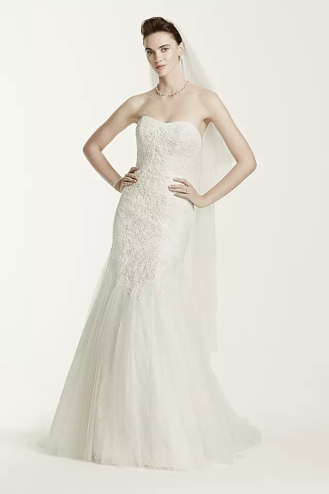 As-Is Tulle Mermaid Wedding Dress with Lace Image