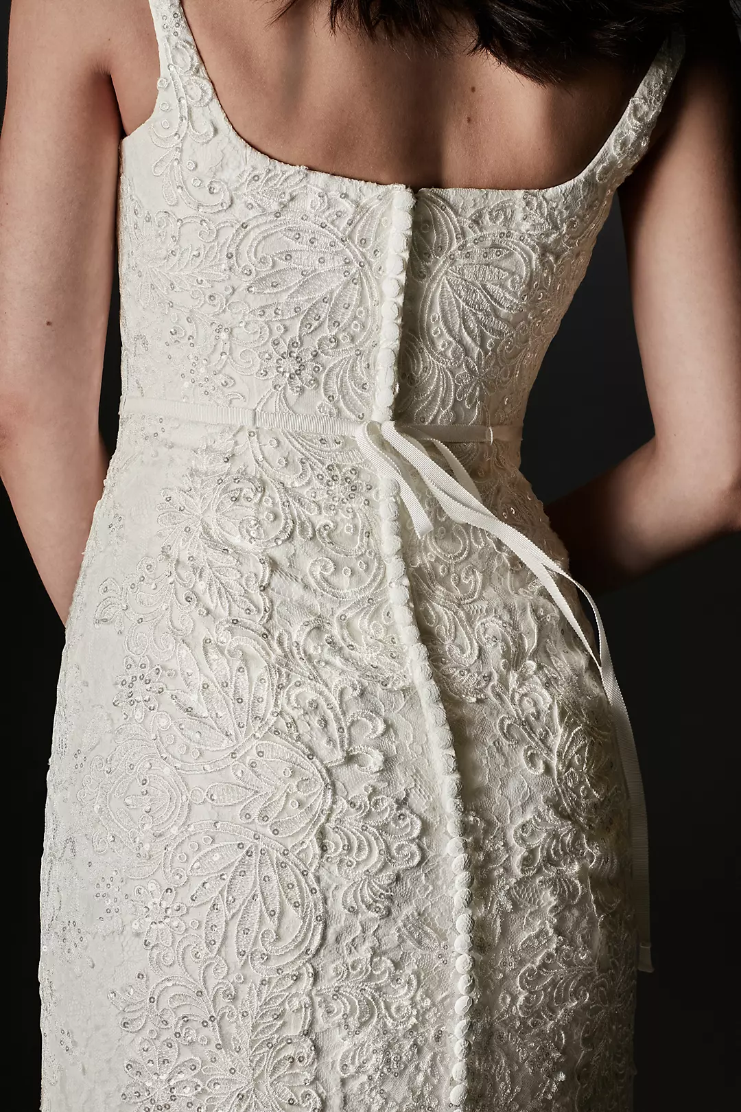 Oleg Cassini Tank Lace Wedding Dress with Beading | David's Oleg Cassini Tank Lace Wedding Dress with Beading | David's