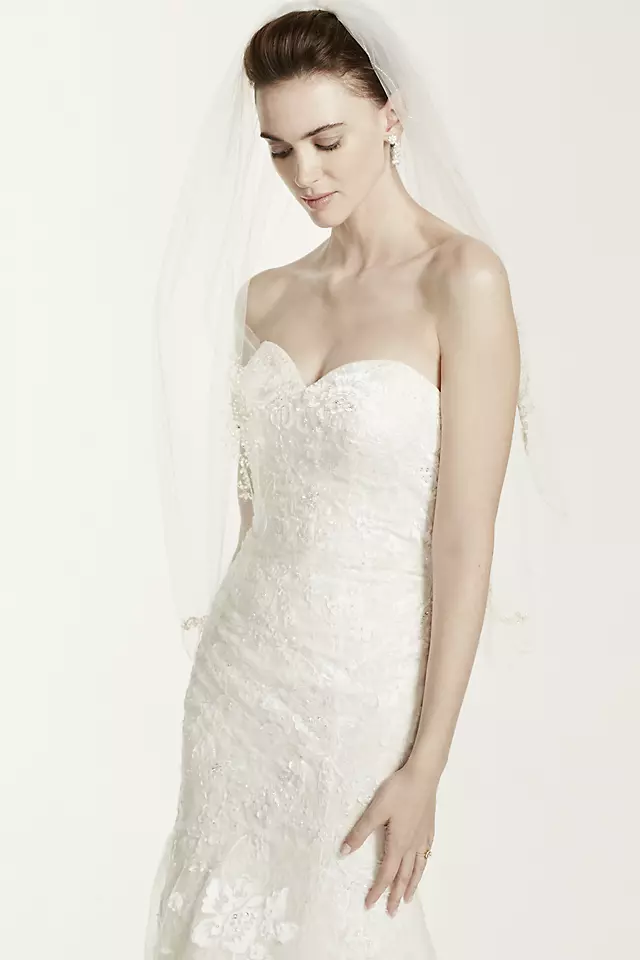 As-Is Tulle Wedding Dress with Beaded Lace Image 4