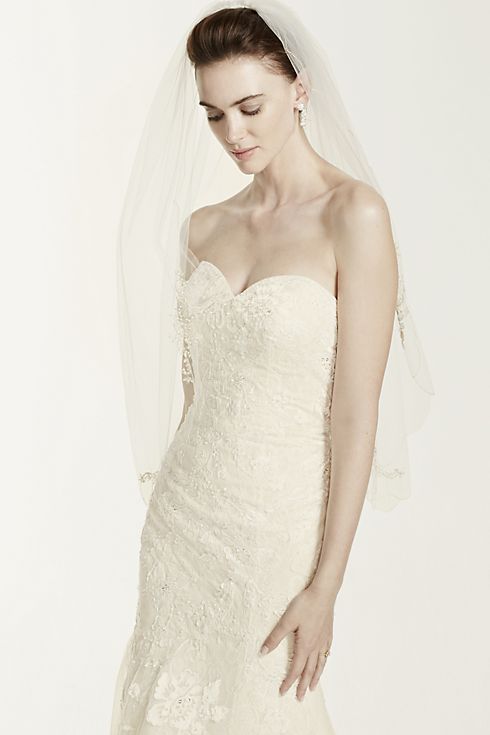 Oleg Cassini Tulle Wedding Dress with Beaded Lace Image 4