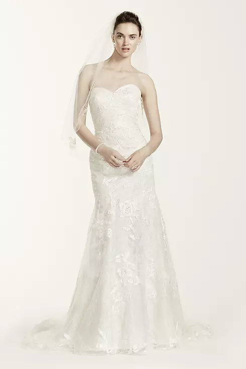 As-Is Tulle Wedding Dress with Beaded Lace Image 1