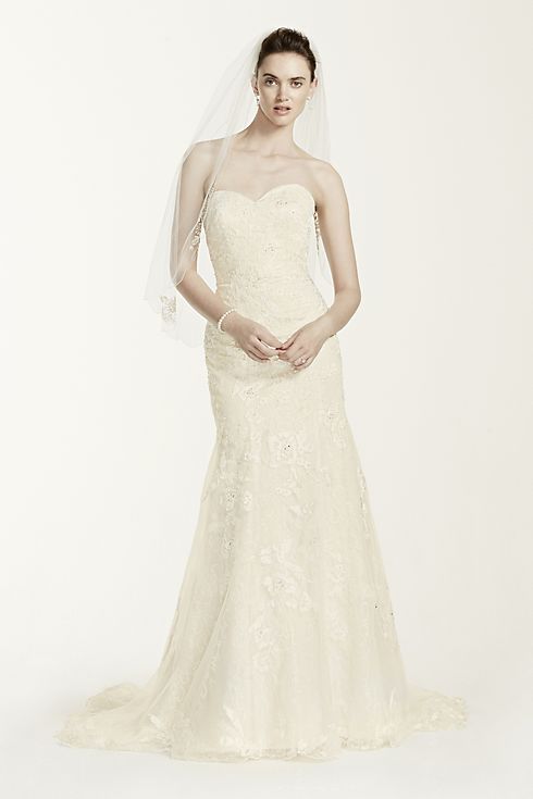 Oleg Cassini Tulle Wedding Dress with Beaded Lace Image