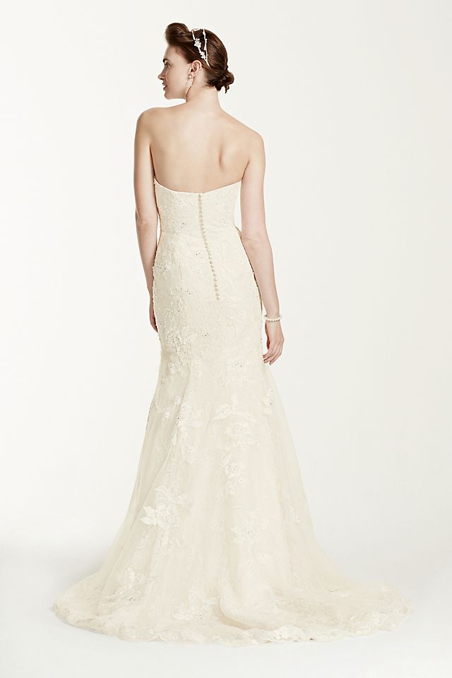 Oleg Cassini Tulle Wedding Dress with Beaded Lace Image 2
