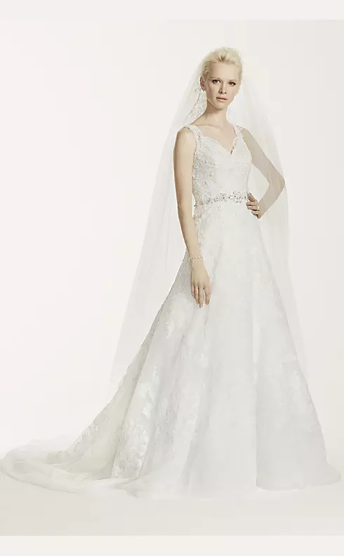 Oleg Cassini A-Line Lace Wedding Dress Image 1