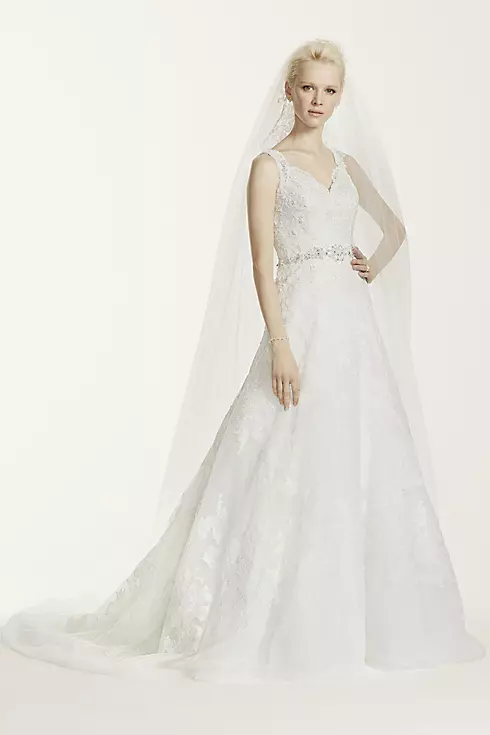 Oleg Cassini A-Line Lace Wedding Dress Image 1