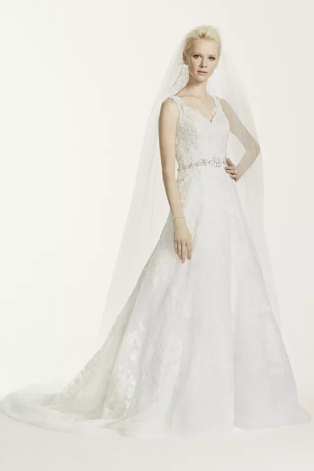 Oleg Cassini A-Line Lace Wedding Dress Image