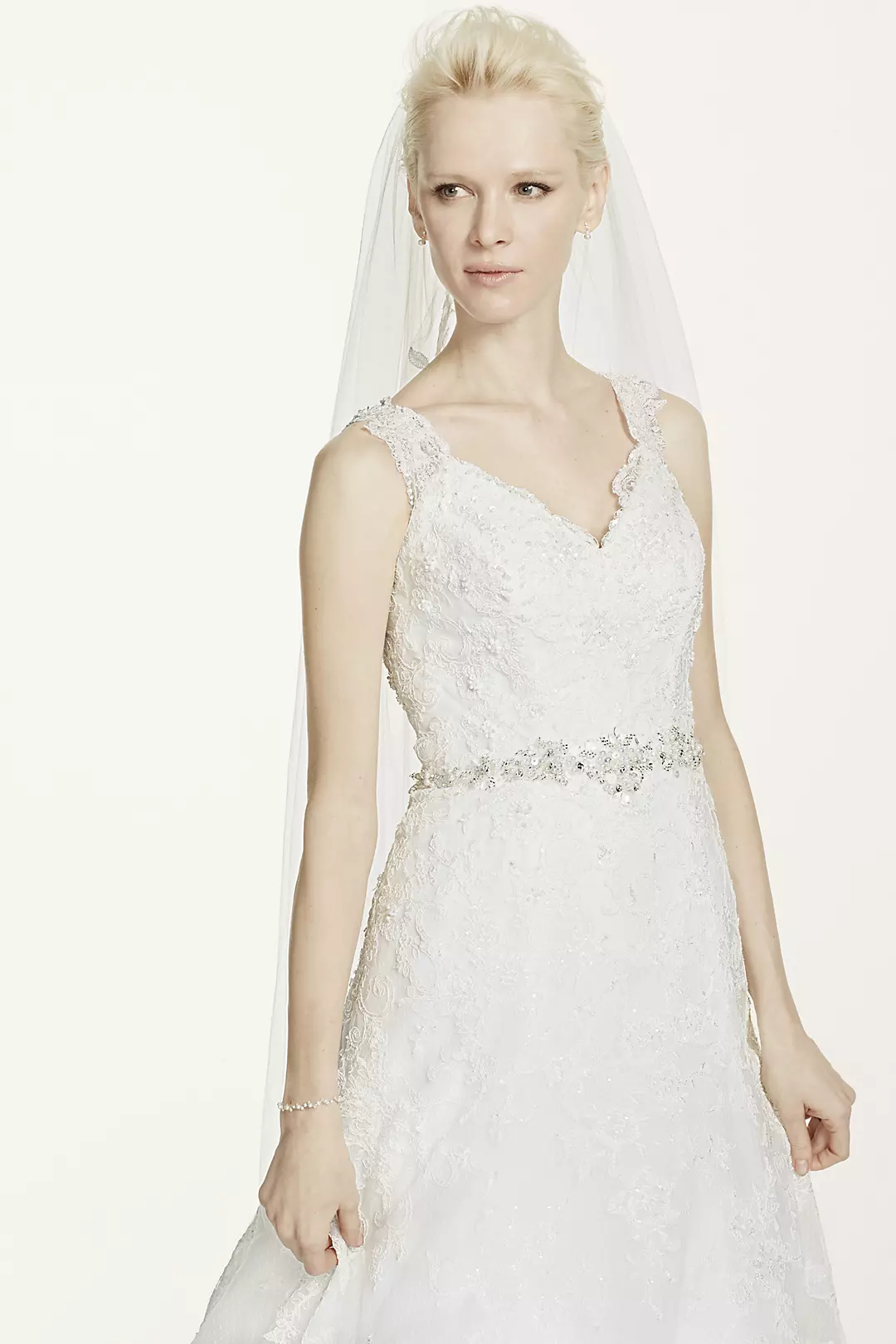 As-Is A-Line Allover Lace Wedding Dress Image 3