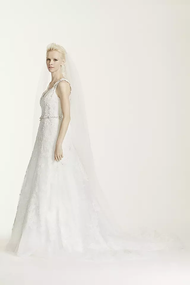 Oleg Cassini A-Line Lace Wedding Dress Image 3