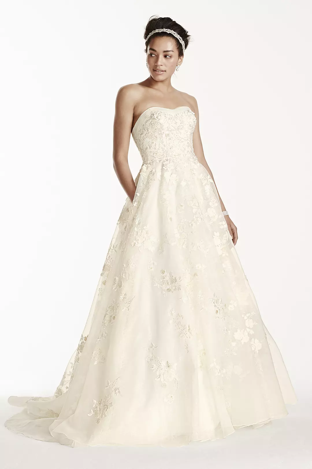 Strapless Tulle Ball Gown with Beaded Satin Bodice Image