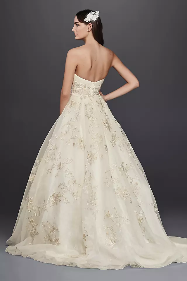 Oleg Cassini Organza Veiled Lace Wedding Dress  Image 2