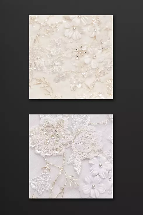 Oleg Cassini Organza Veiled Lace Wedding Dress  Image 4