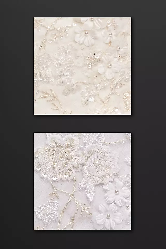 Oleg Cassini Organza Veiled Lace Wedding Dress  Image 4