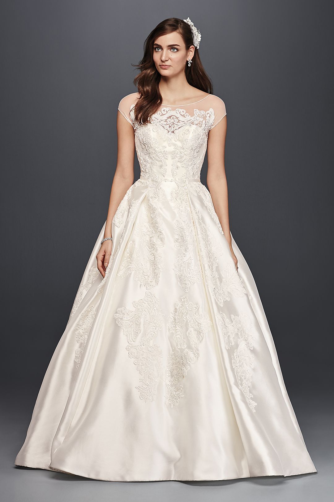 As-Is Illusion Cap Sleeve Wedding Dress Image 4