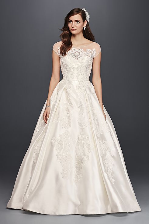 As-Is Illusion Cap Sleeve Wedding Dress Image