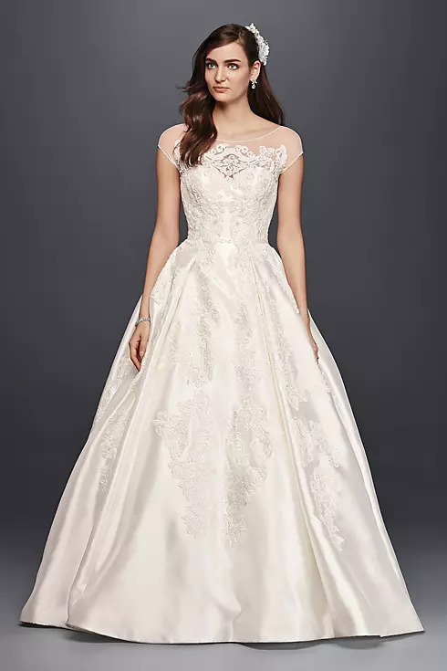 As-Is Illusion Cap Sleeve Wedding Dress Image 1
