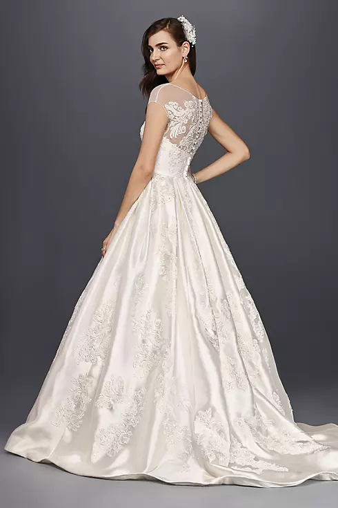 As-Is Illusion Cap Sleeve Wedding Dress Image 2