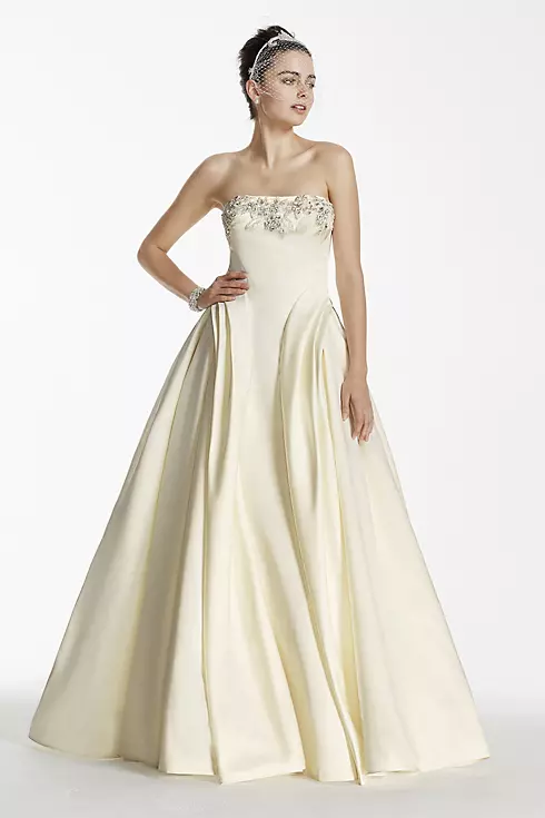 As-Is Satin Wedding Dress with Beading Detail Image 1