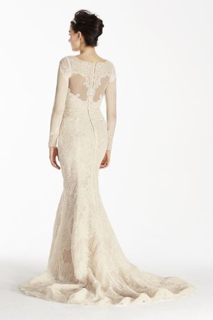 White bodycon dress long sleeve oleg cassini