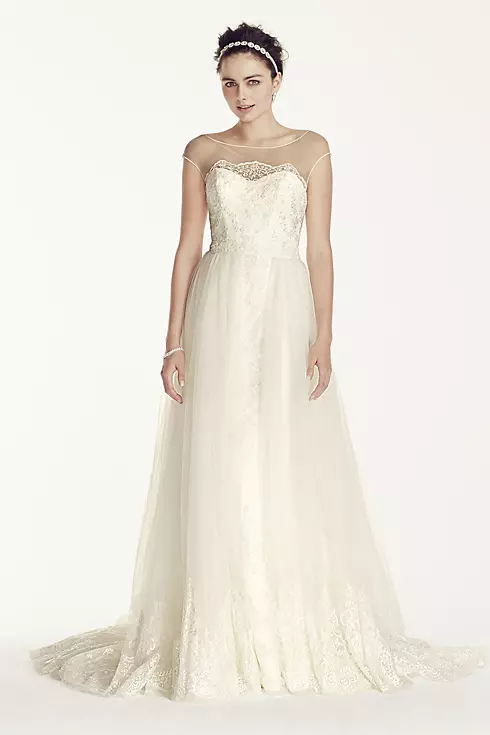 As-Is Cap Sleeve Tulle A-line Wedding Dress Image 1