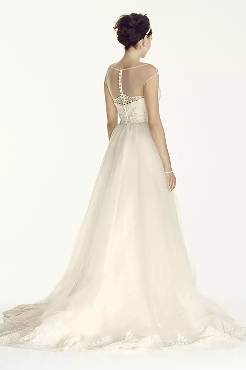 As-Is Cap Sleeve Tulle A-line Wedding Dress Image 2