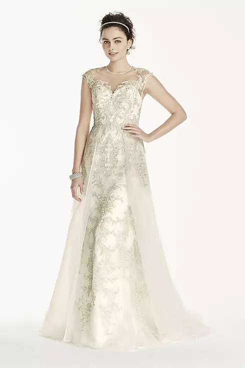 Oleg Cassini Beaded Lace with Tulle Wedding Dress Image 1
