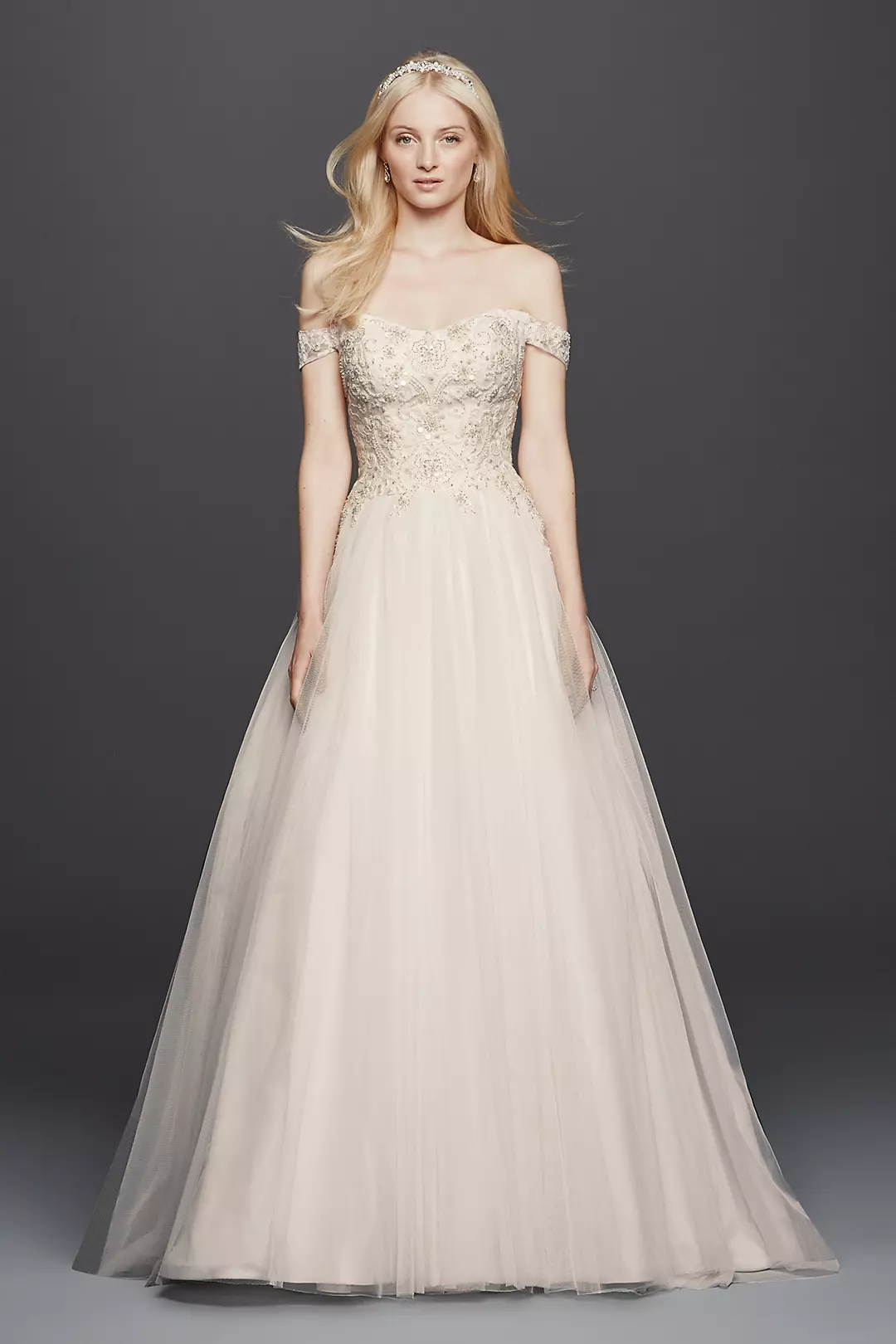As-Is Off the Shoulder Swag Sleeved Wedding Dress Image