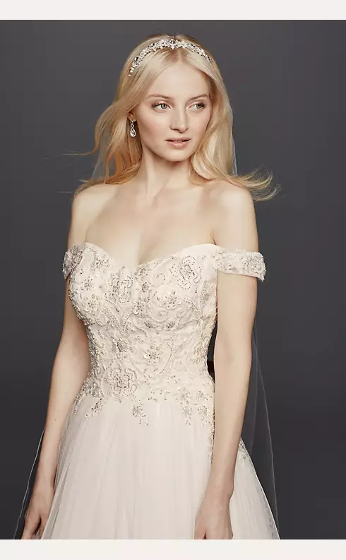As-Is Off the Shoulder Swag Sleeved Wedding Dress Image 3