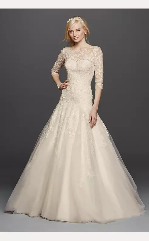 As Is Illusion Lace A-line Wedding Dress Image 1