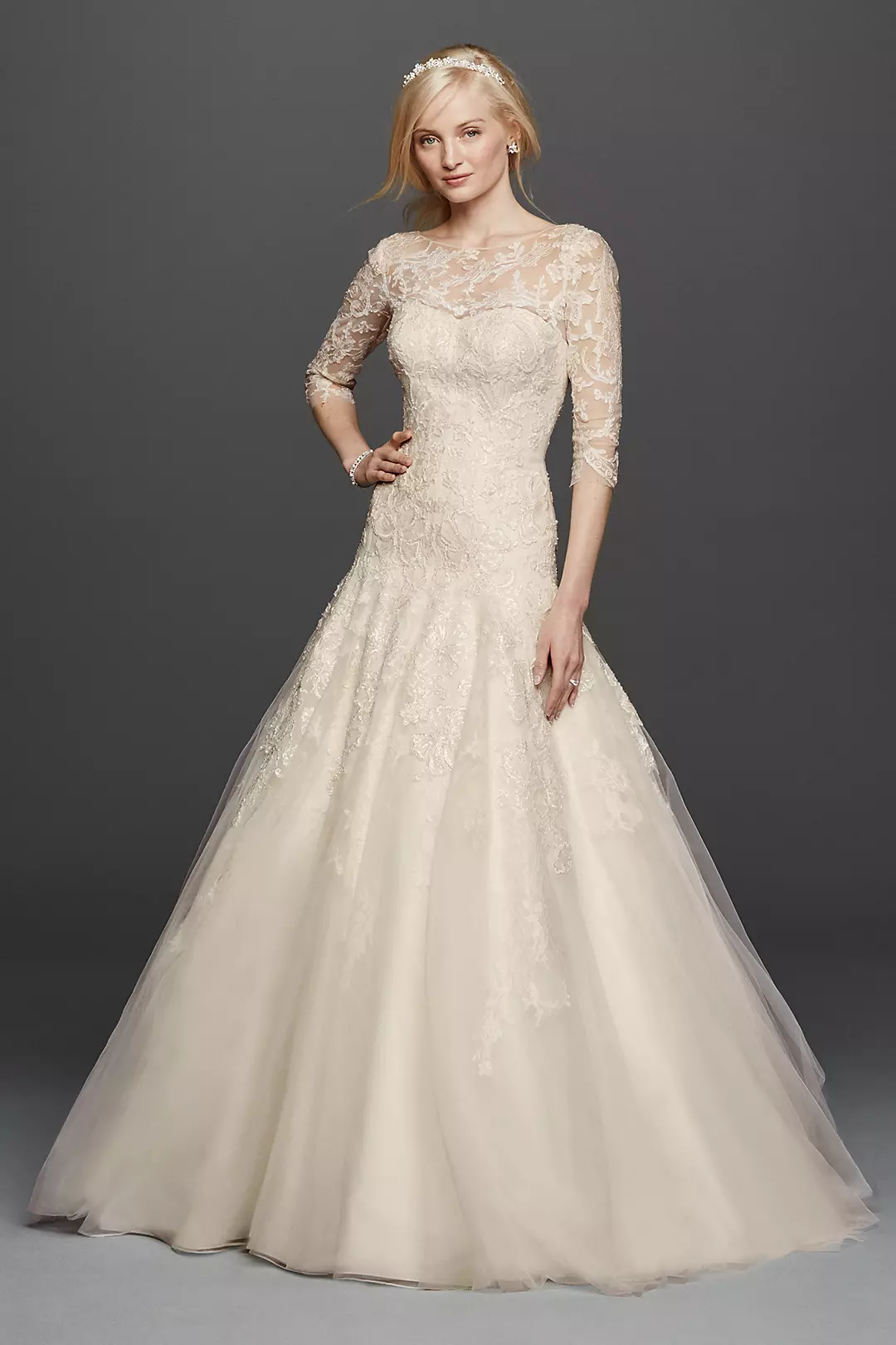 As Is Illusion Lace A-line Wedding Dress Image