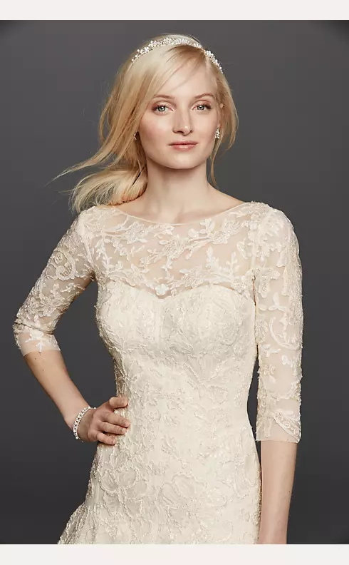 As Is Illusion Lace A-line Wedding Dress Image 3