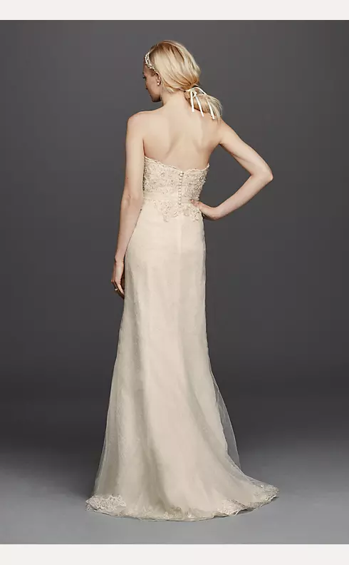 Strapless Lace Wedding Dress with Removable Train Image 4