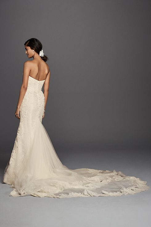 Oleg Cassini Venice Lace Sheath Wedding Dress Image 4