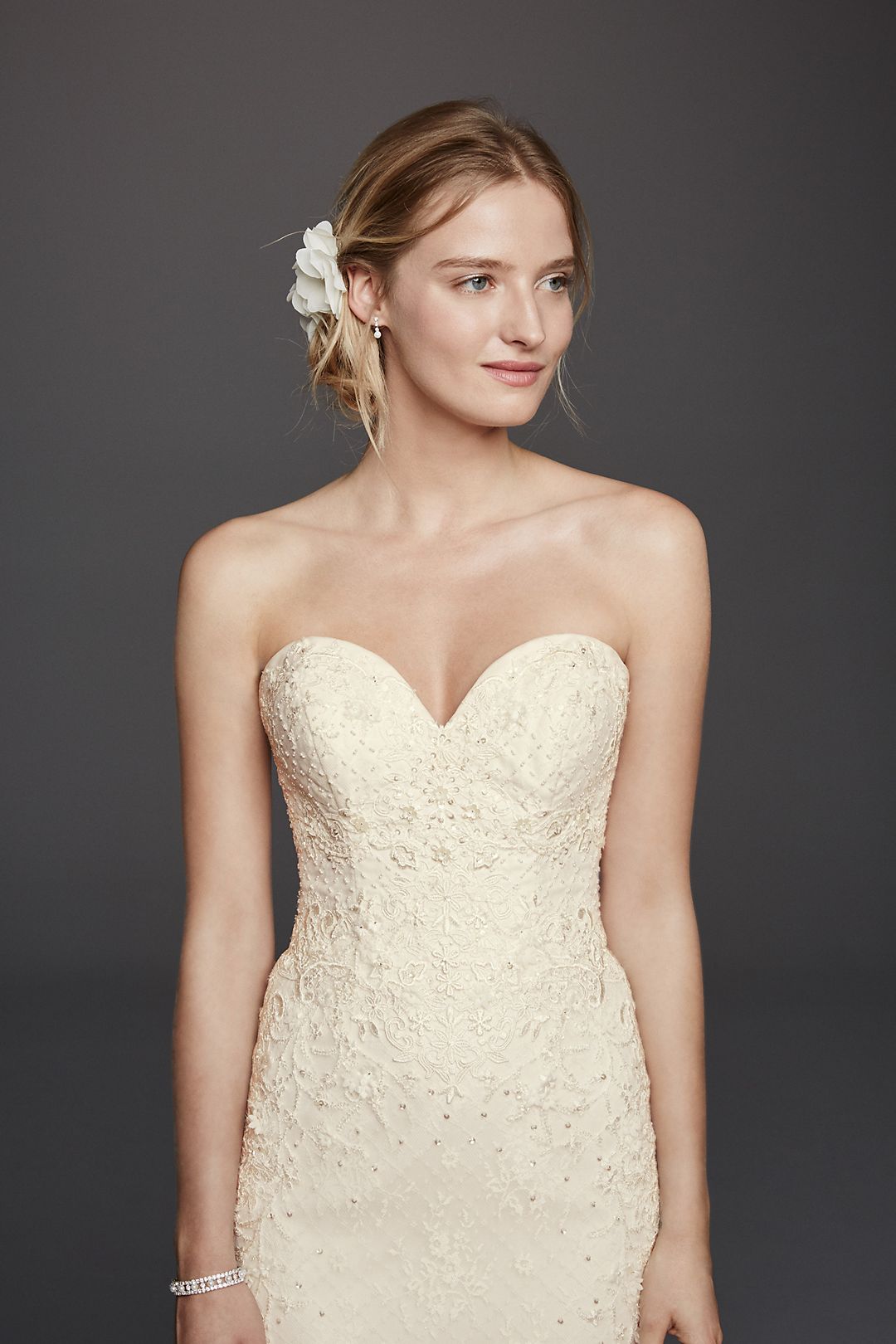 As-Is Oleg Cassini Venice Lace Wedding Dress Image 4