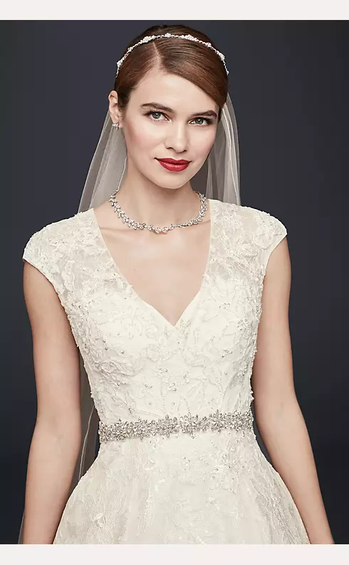 As-Is V-Neck Cap Sleeve Wedding Dress Image 3