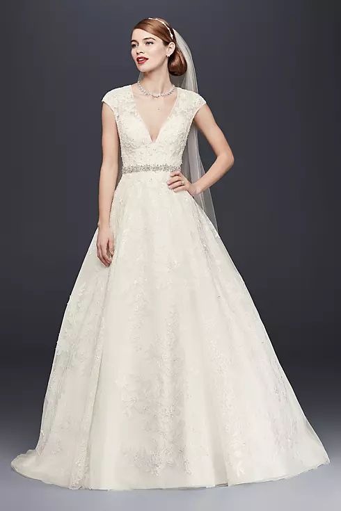 As-Is Petite Cap Sleeve Wedding Dress Image 1