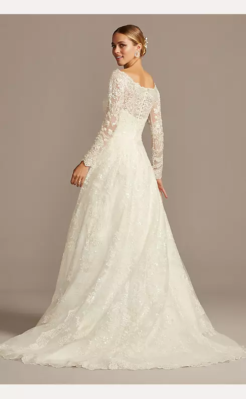 Off-The-Shoulder Lace A-Line Wedding Dress Image 2